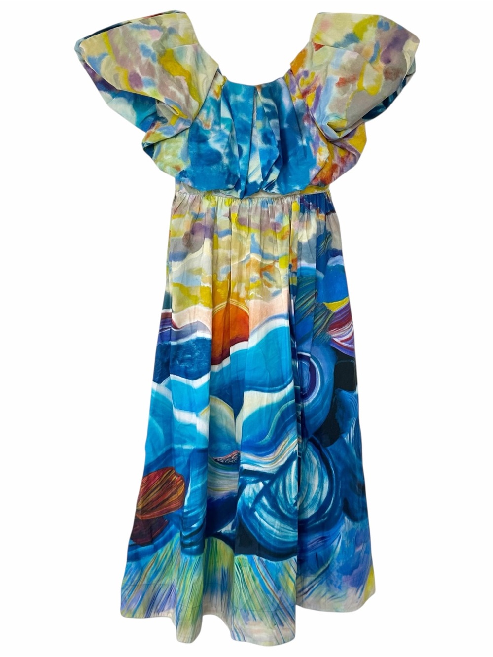 NWT Ulla Johnson Francesca Tuck Landscape Limited Edition Midi Dress Size 4 - Picture 9 of 14